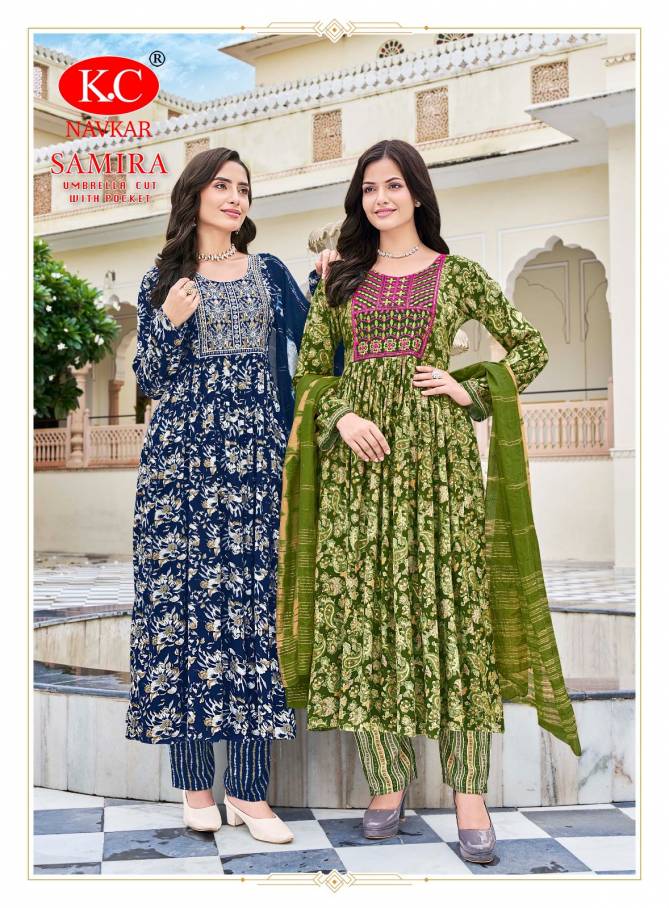 Samira Vol 2 By Kc Rayon Printed Kurti With Bottom Dupatta Wholesalers In Delhi
